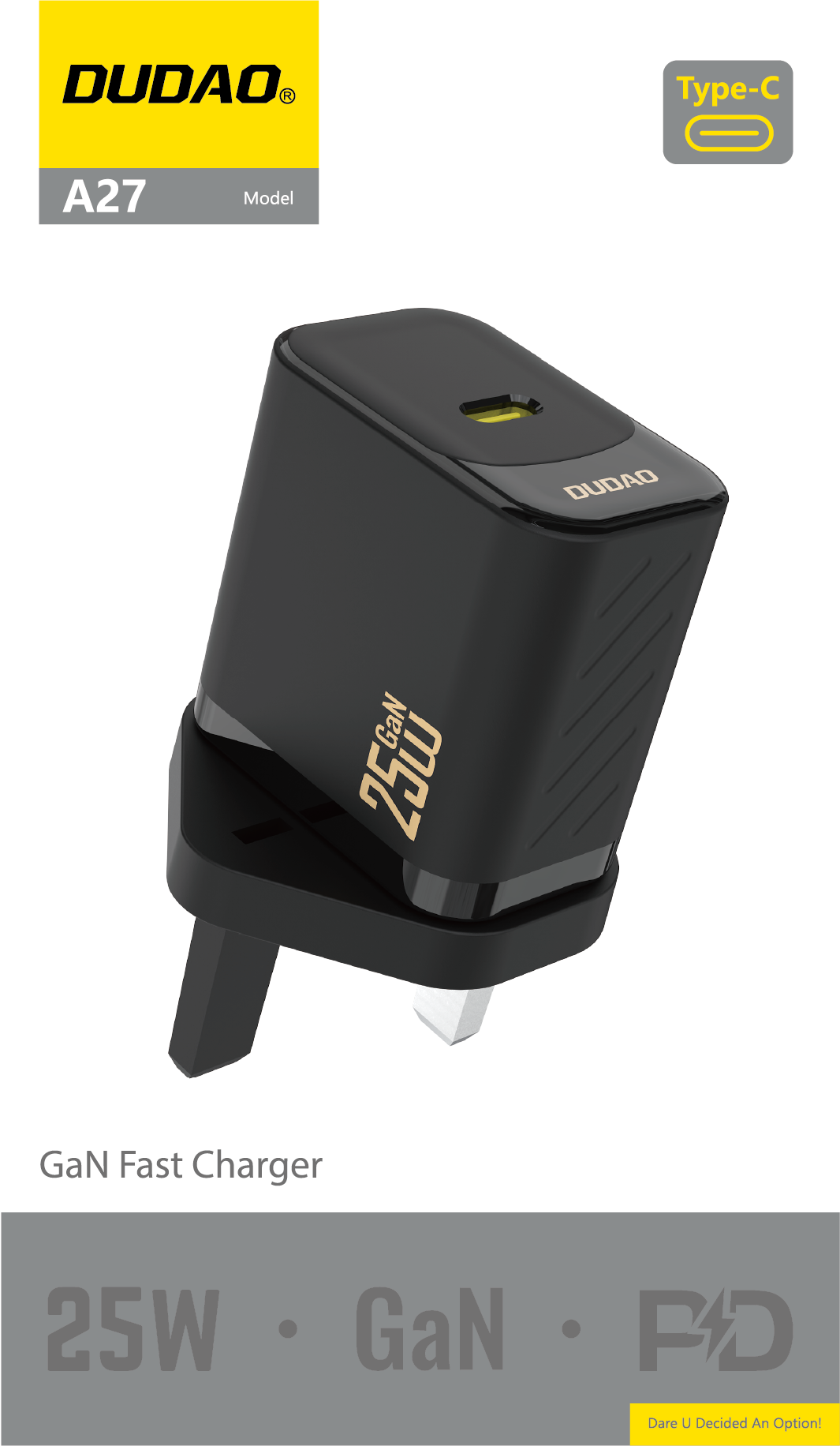 DUDAO A27UK-W PD25W GAN UK standard charger only DUDAO A27UK-W PD25W GAN UK standard charger only